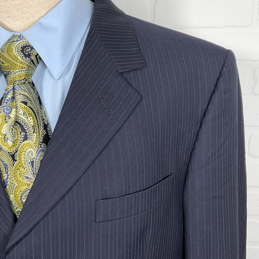 Coppley Blazer Men 44R Navy Pinstripe Bocelli Wool Jacket Business Formal Career